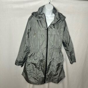 Hotouch Gray Hooded Rain Jacket size Large